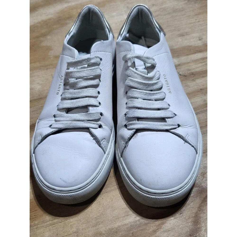 AXEL ARIGATO Lace Up LOW WHITE LEATHER SNEAKERS Size 7.5